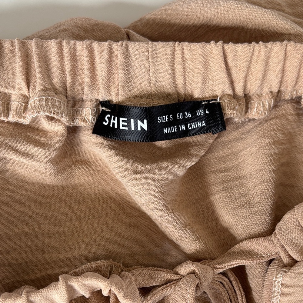 Tan Off-Shoulder Ruffle Blouse - Picture 7 of 9